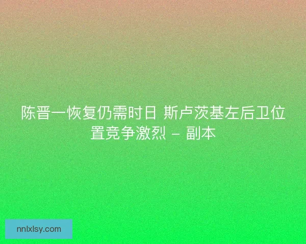 陈晋一恢复仍需时日 斯卢茨基左后卫位置竞争激烈 - 副本